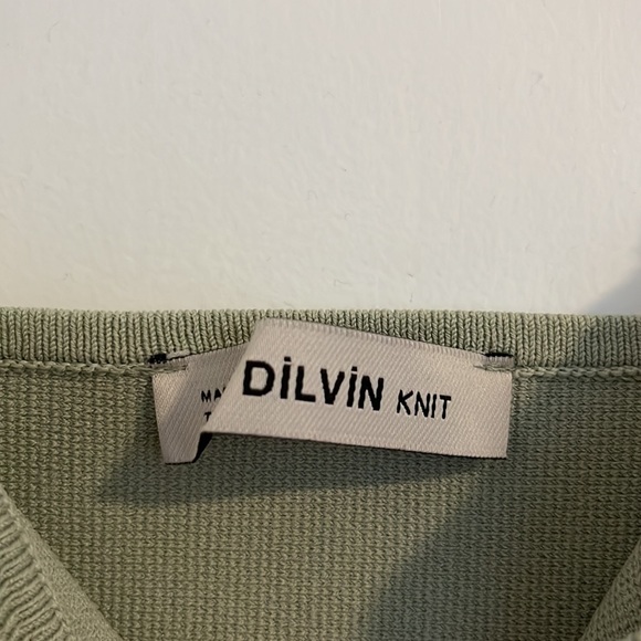 Sage Knit Bustier/Corset Crop Top - Picture 2 of 3